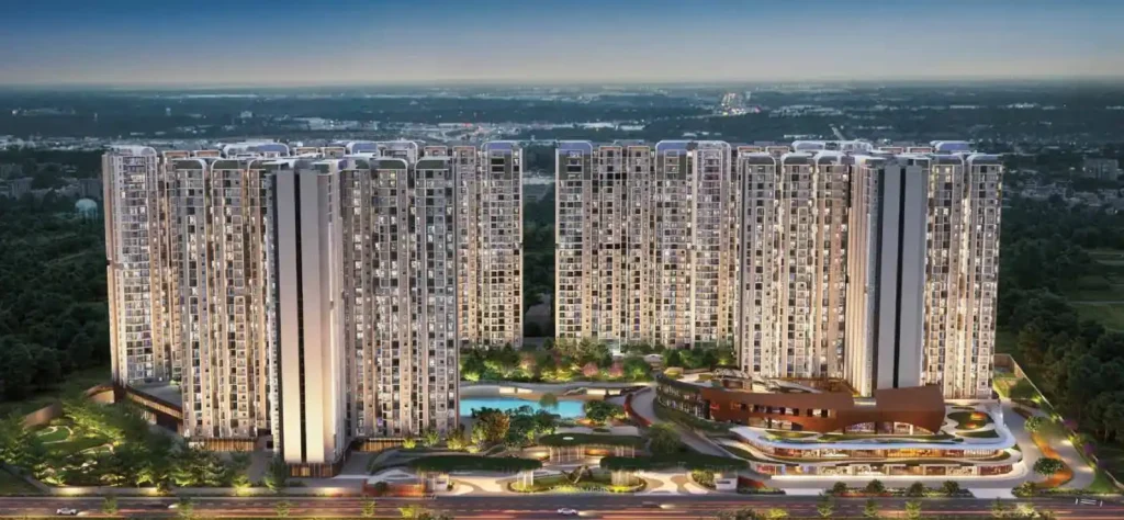 Purva Northern Lights Apartment Main Elevation Image by Puravankara Limited located at KIADB Aerospace Park and Hardware Park, Bagalur Road, Bangalore Karnataka